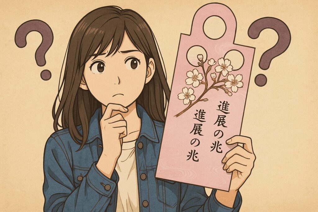 「発展の兆」や「進展の兆」の意味