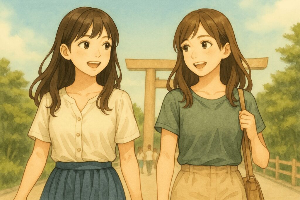 伊勢神宮内宮へ友達と参拝