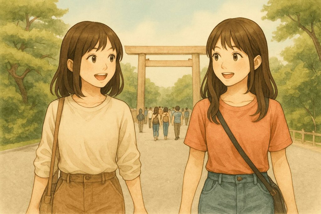 伊勢神宮内宮へ友達と参拝