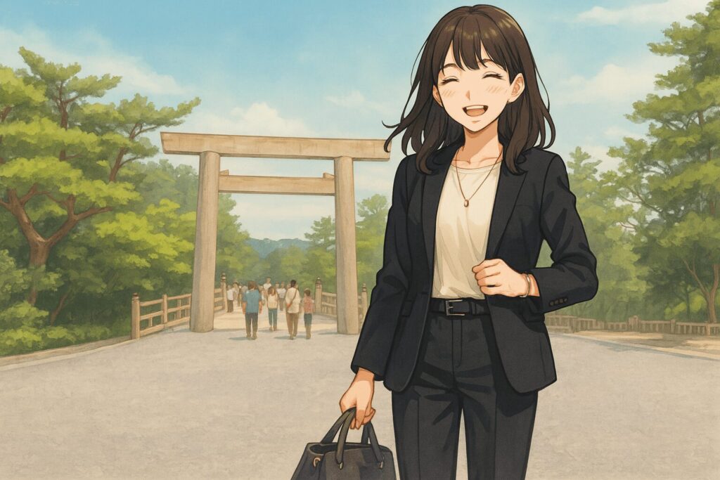 伊勢神宮 正式参拝 服装女性 パンツスーツ